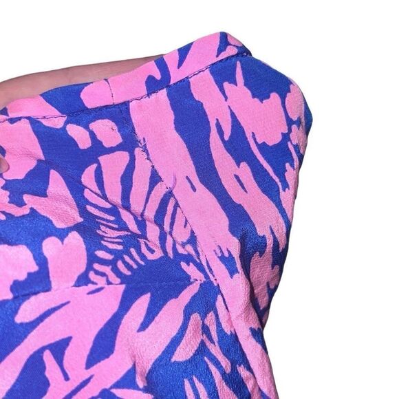 Lilly Pulitzer Rollin in the Grass Betty Dress Sleeveless Silk Zebra XS X-Small - Picture 7 of 9